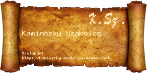 Kaminszky Szabolcs névjegykártya