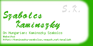 szabolcs kaminszky business card